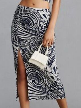 Floral Skirt with adjustable side tie by Anthropologie, size XS